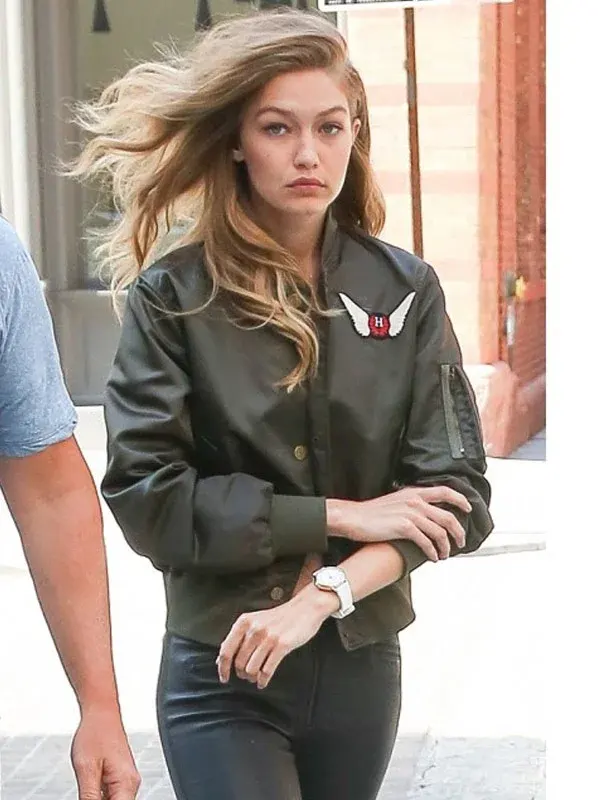 Gigi Hadid Black Bomber Jacket