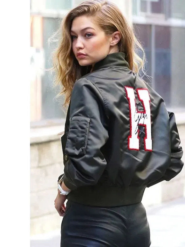 Gigi Hadid Bomber Black Jacket