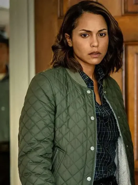 Hightown Monica Raymund Green Quilted Jacket
