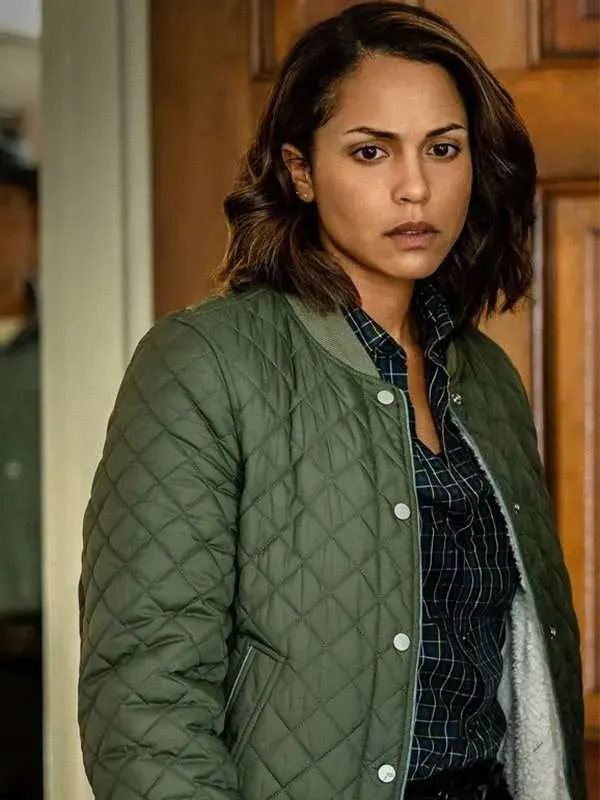 Hightown Monica Raymund Green Quilted Jacket