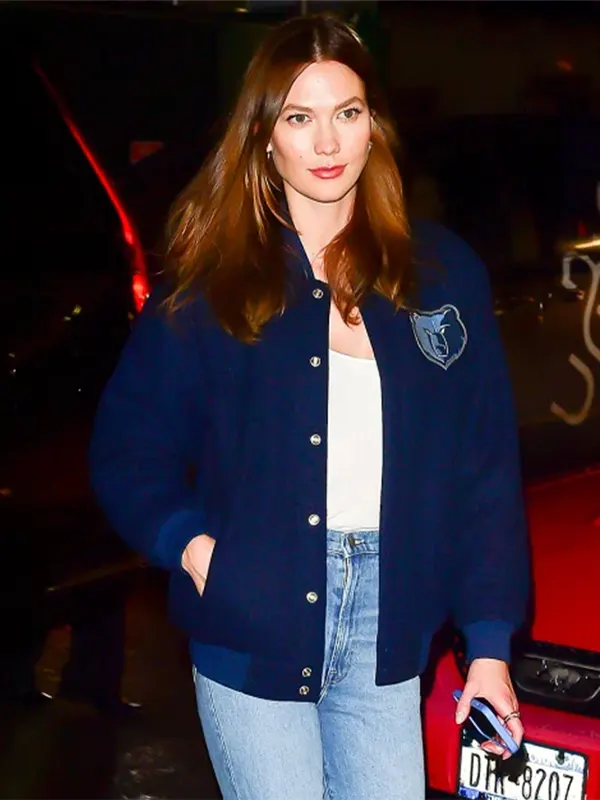 Karlie Kloss Blue Bomber Jacket