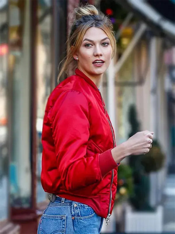 Karlie Kloss polyester Bomber Jacket
