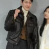 Kim Woo-bin Genie Make a Wish black leather Jacket