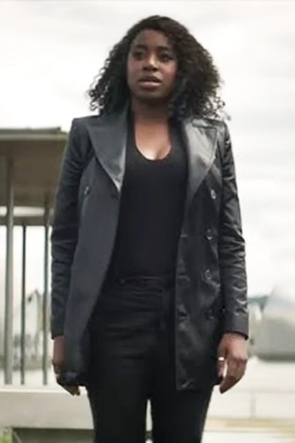 Kirby Howell-Baptiste The Sandman Black leather Coat