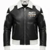Marty Supreme Black and White Leather Jacket
