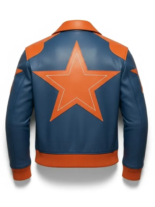Marty Supreme Orange and Blue Jacket Back