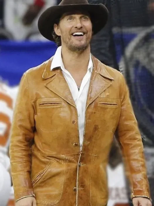 Matthew McConaughey Leather brown Jacket
