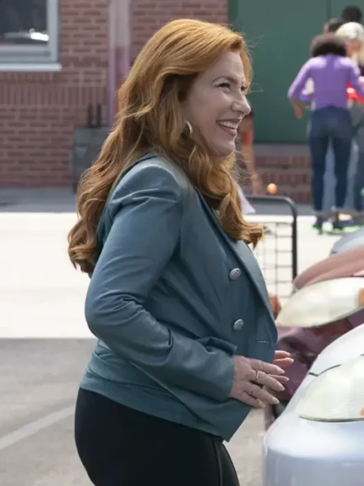 Melissa Schemmenti Blue Genuine Leather Blazer