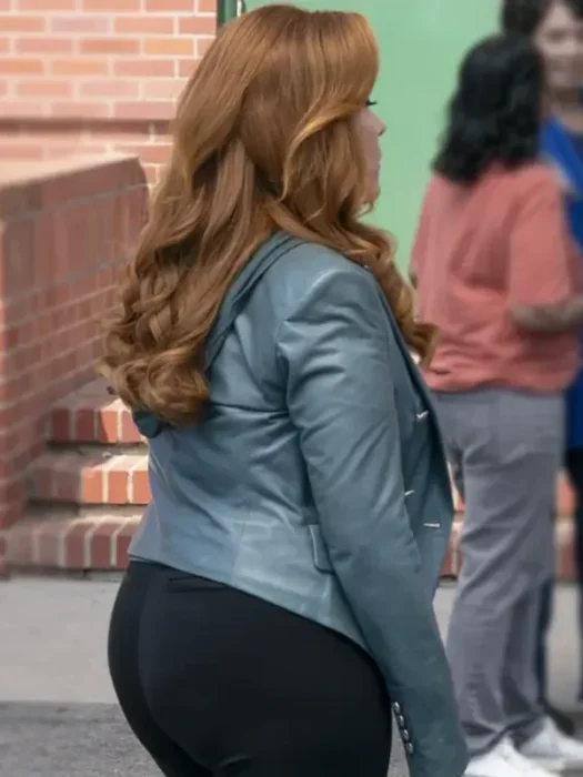 Melissa Schemmenti Blue Leather Blazer