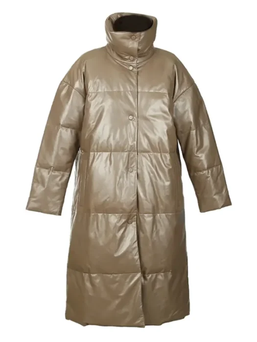 Mellisa Leather Puffer Long Coat