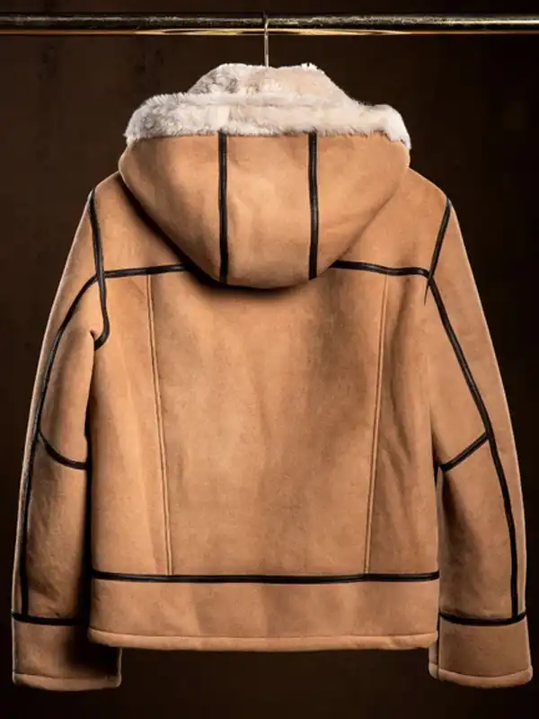 Men Bronco Suede camel brown Leather Jacket