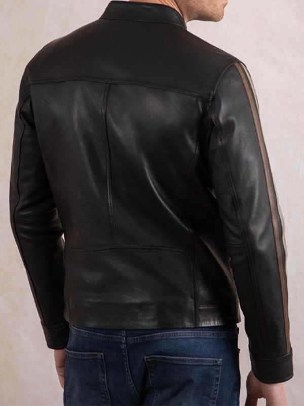 Men Morton Black Biker Leather Jacket