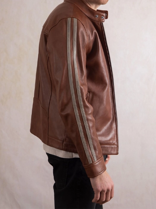 Men Morton Brown Biker Leather Jacket