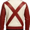 Men Red and White Star Christmas Leather Jacket