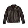 Men Roadster dark brown Leather Jacket