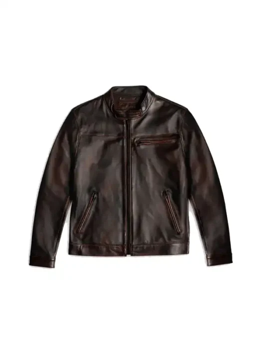 Men Roadster dark brown Leather Jacket