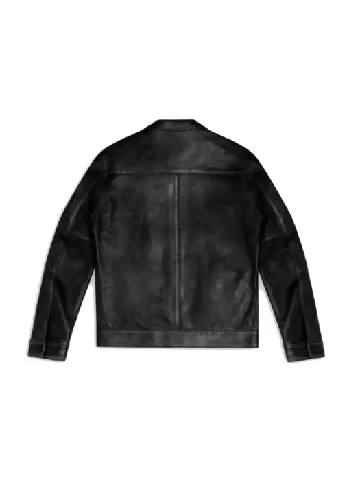 Men Roadster matte black Leather Jacket