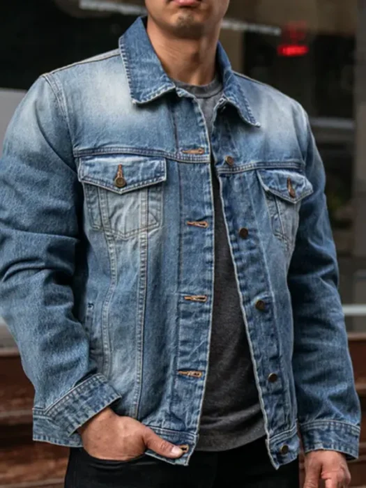 Men Selvedge Trucker Denim blue Jacket
