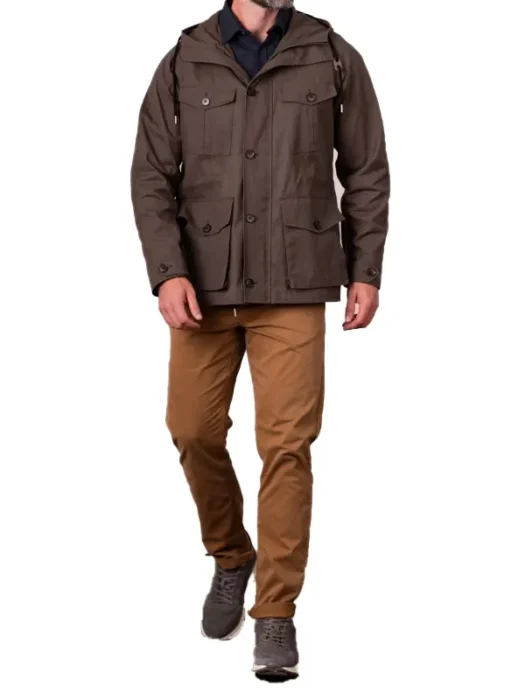 Mens Angletarn Hooded Khaki Jacket