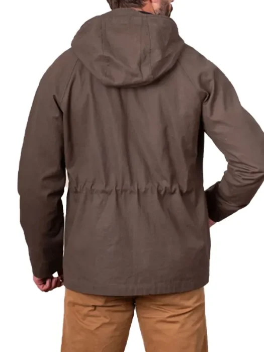 Mens Angletarn Hooded Khaki Jacket Back