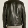 Men's Black Biker Leather Jacket Back