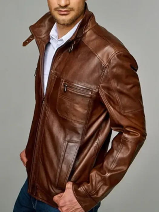 Men's Brown Genuine Leather Jacket