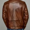 Men's Brown Genuine Leather Jacket Back