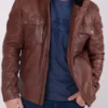 Mens Burnmoor Brown Leather Jacket