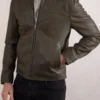 Mens Calder Green Leather Jacket