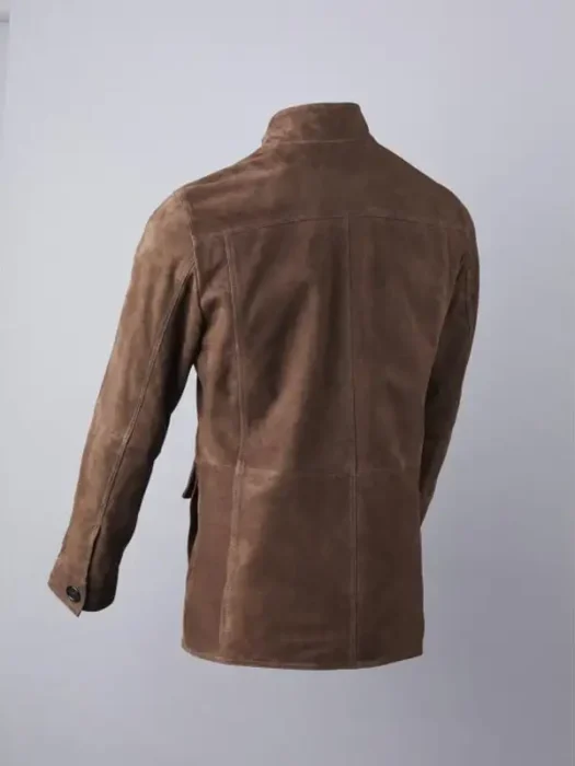 Mens Crookland Brown Suede Jacket Back