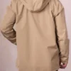 Mens Derwent Beige Hooded Raincoat Back