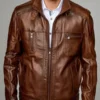 Men's Genuine Brown Leather Jacket