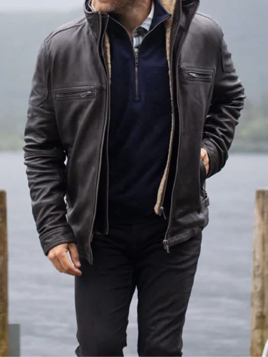 Mens Gosforth Brown Leather Jacket