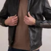 Mens Morton Black Biker Leather Jacket