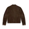 Mens Racer Suede dark brown Leather Jacket