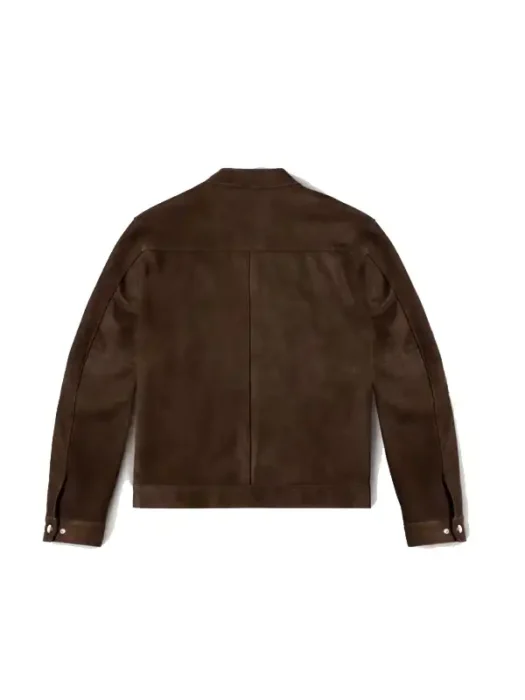 Mens Racer Suede dark brown Leather Jacket
