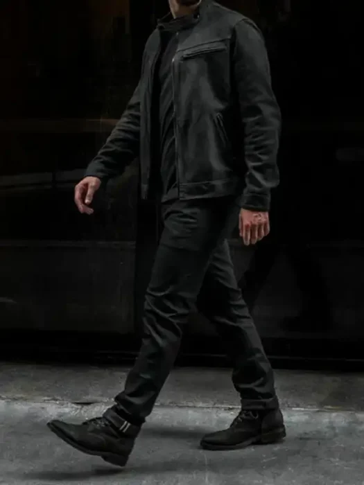 Mens Roadster Leather black Jacket