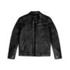 Mens Roadster matte black Leather Jacket