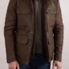 Mens Rusland Brown Leather Jacket