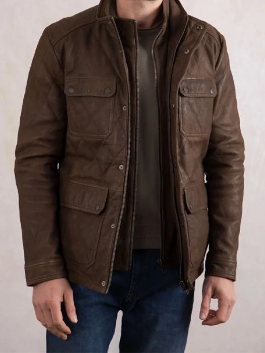 Mens Rusland Brown Leather Jacket