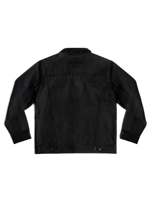 Mens Selvedge Trucker black Denim Jacket