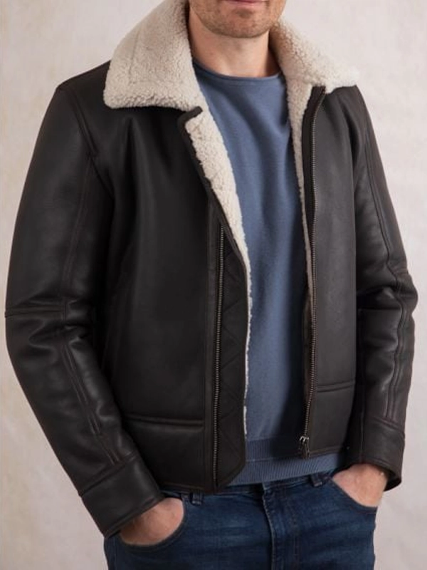 Mens Tigermoth Shearling Aviator Jacket