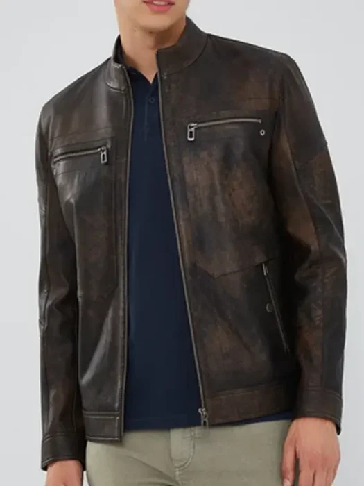 Men's Vintage Brown Genuine Jacket