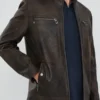 Men's Vintage Brown Sheepskin Leather Jacket