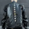 Metallic Deconstruction Darkwear Leather Jacket Back