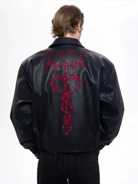 Premium Embroidered Patchwork Leather Jacket