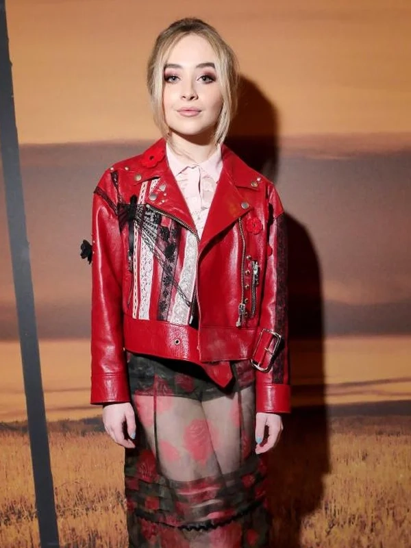 Sabrina Carpenter Fashion Week Leather Jacket