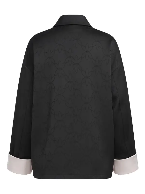 Satin Black Adidas Chinese Jacket Back
