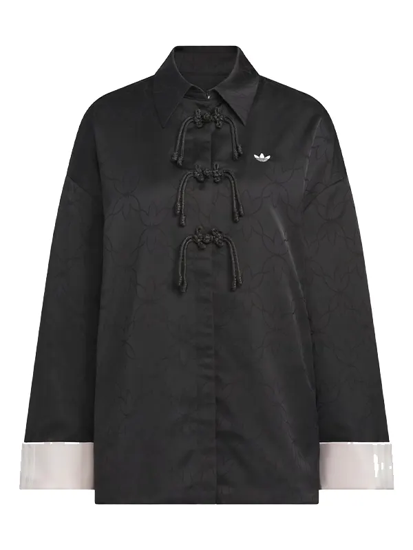 Satin Black Adidas Chinese Jacket
