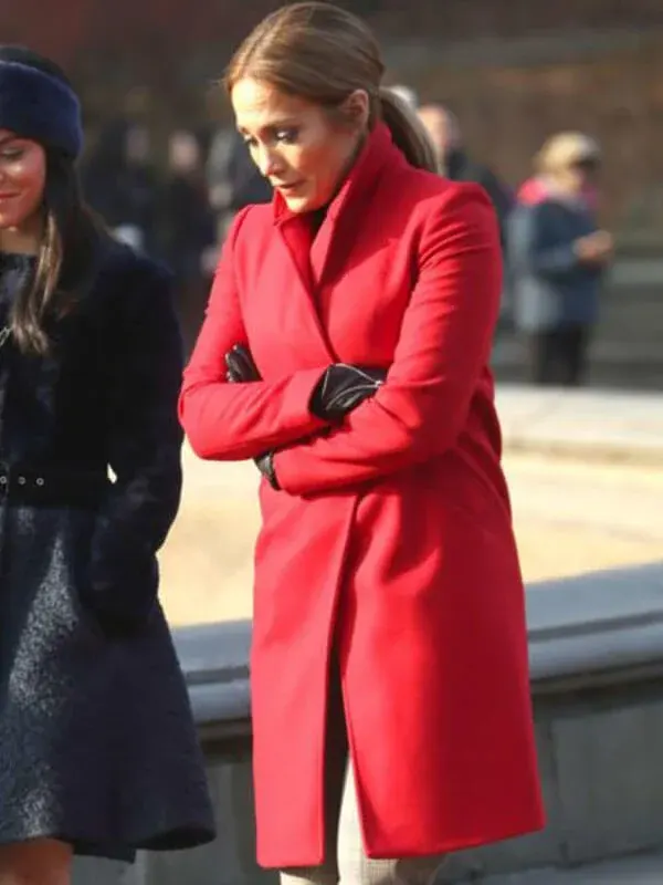 Second Act Jennifer Lopez Red Coat